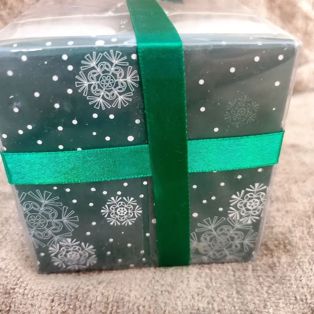 Pier 1 Imports Green Mosaic Tea Light Holder Gift Set With 8 Tea Lights NOS - Picture 4 of 5